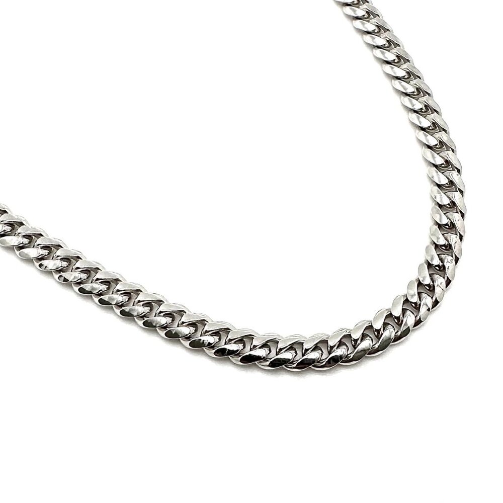 925 Italian Sterling Silver Rhodium Miami Cuban Link Necklace Chain 22"